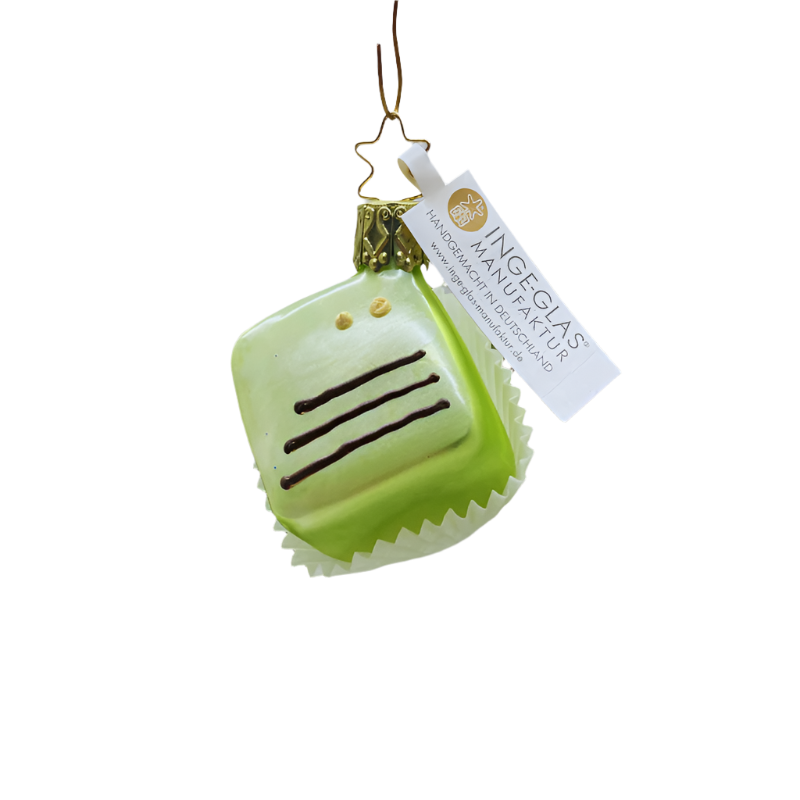 Pralinen "Petit Fours" Weihnachtsanhänger grün
