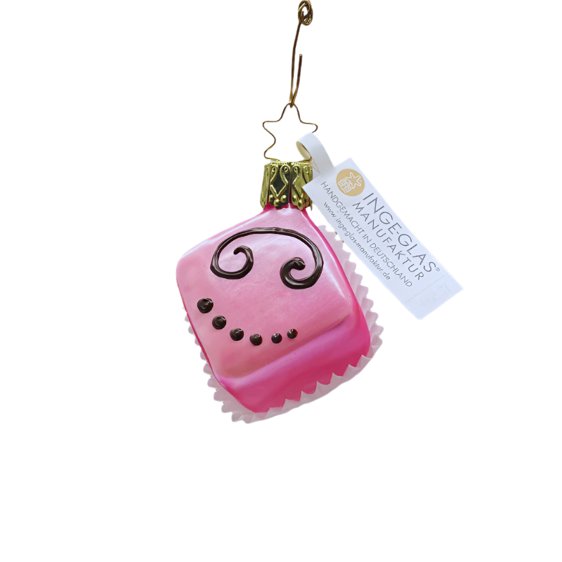 Pralinen "Petit Fours" Weihnachtsanhänger pink