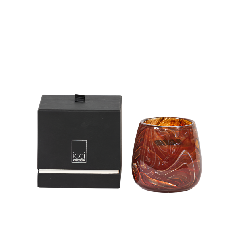 Dekocandle Duftkerzen - Rindenmuster klein orange / Paris Couture