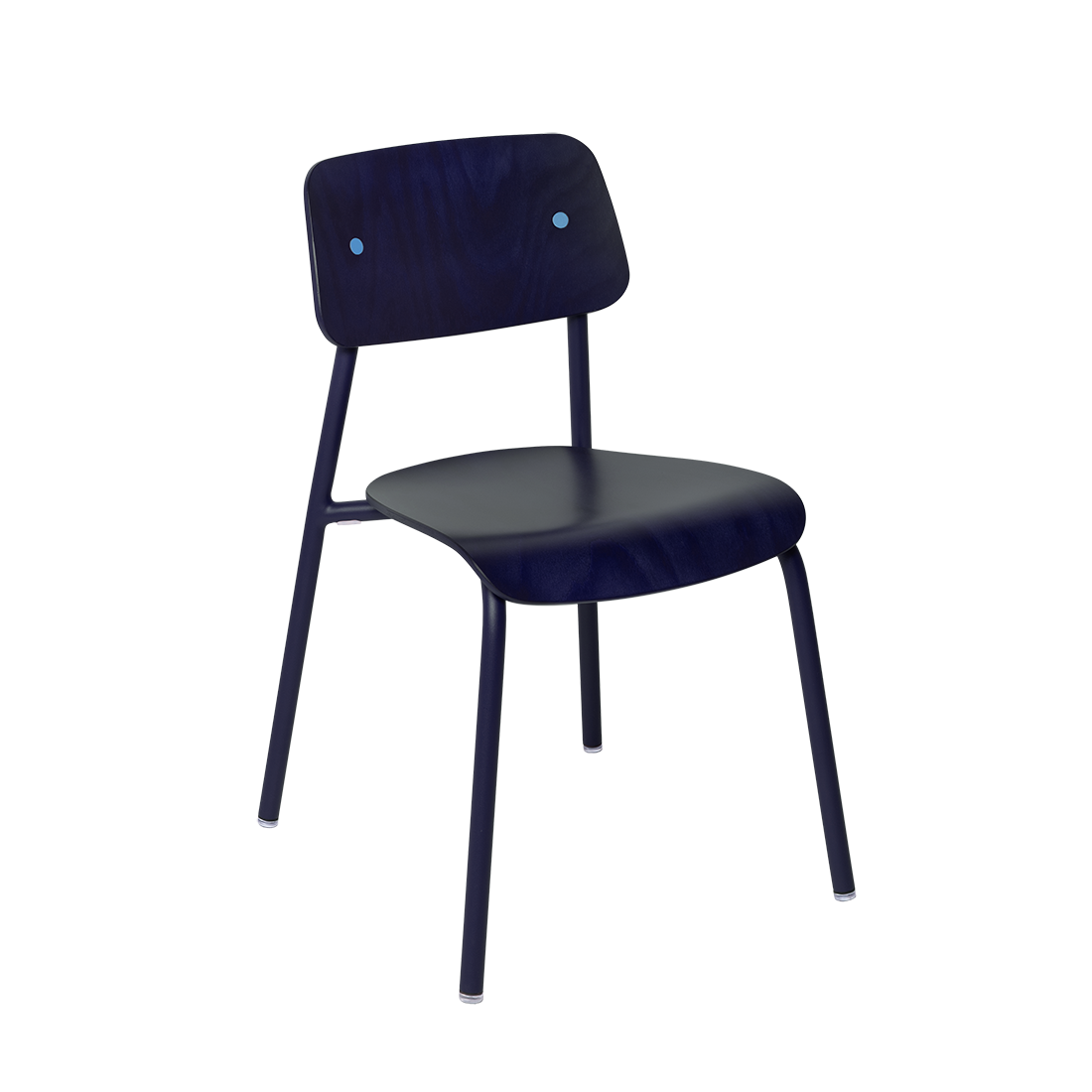 Stuhl "Studie" lasiertes Holz - Abyssblau/Maya Blau