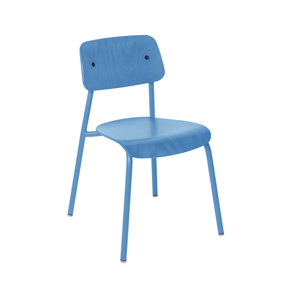 Stuhl "Studie" lasiertes Holz - Maya Blau/Abyssblau