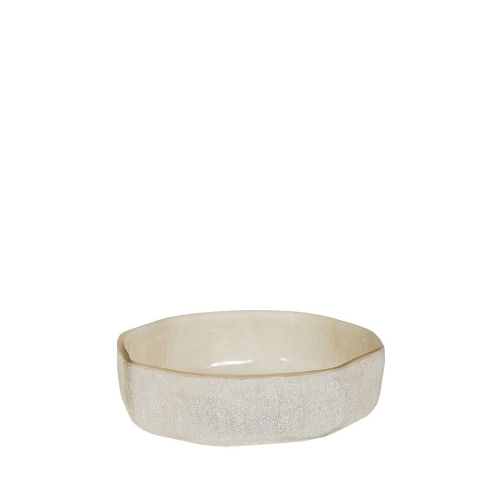 Schale "Cantore" aus Glas – Natur - Ø 28 × H 10 cm
