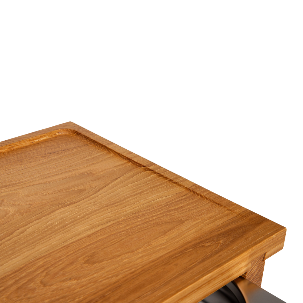 Schneidebrett "Cube BBQ Oak" mit Auffangwanne