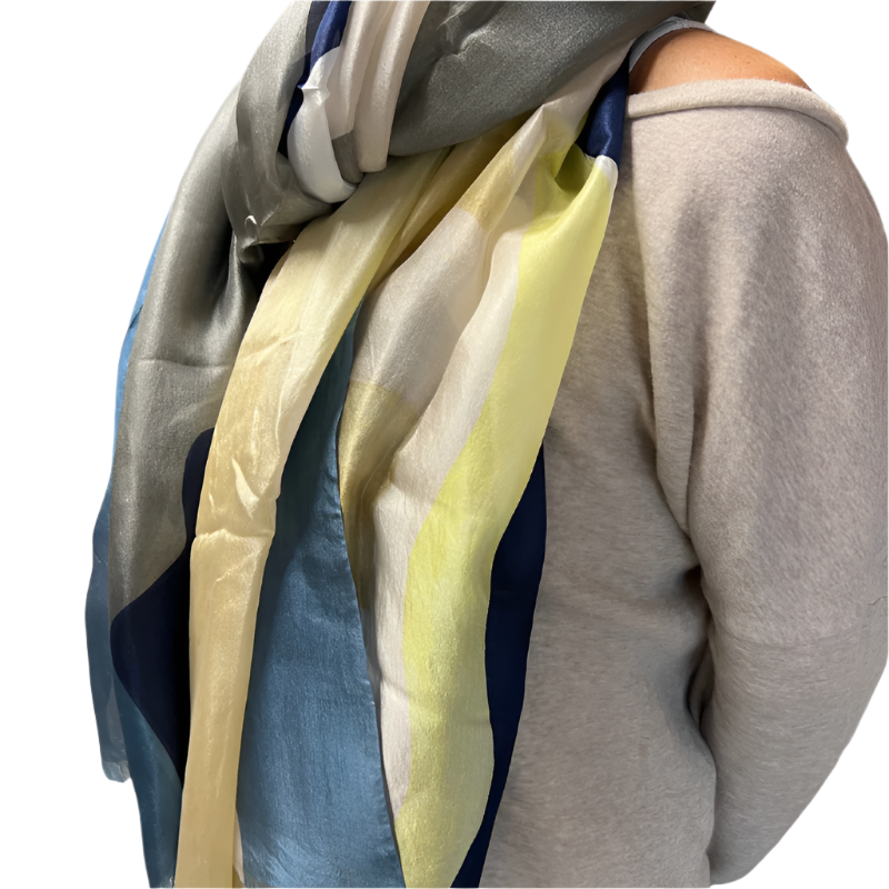 Seidenschal "Wave Blue"