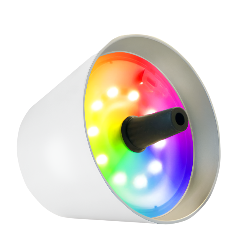 TOP LED Flaschenaufsatz-Leuchte 2.0 von Sompex Bunte Leuchten in Weiß auf einem weißen Hintergrund