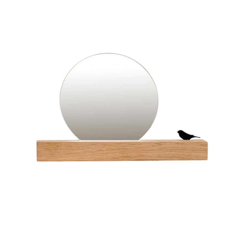 Spiegel mit Holzgestell