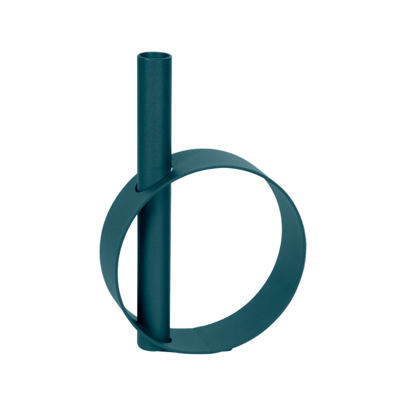 Stielvase "IOS" aus Stahlblech - Acapulcoblau