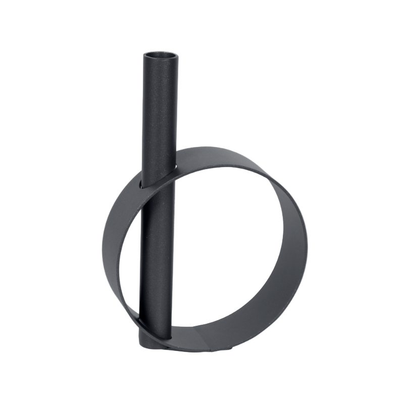 Stielvase "IOS" aus Stahlblech - Anthrazit