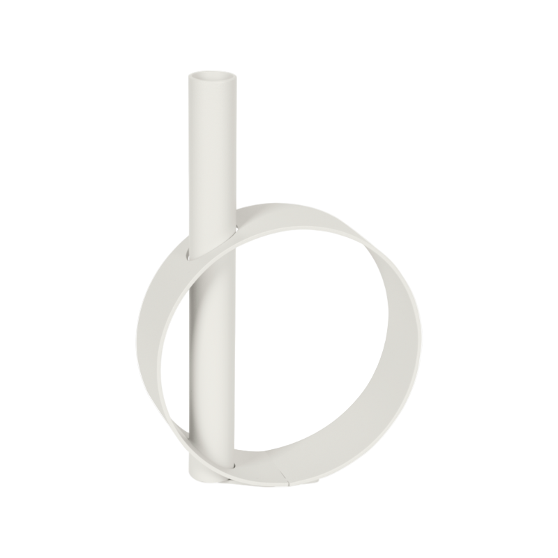 Stielvase "IOS" aus Stahlblech - Lehmgrau