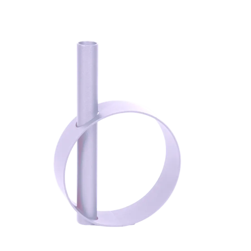 Stielvase "IOS" aus Stahlblech - Marshmallow