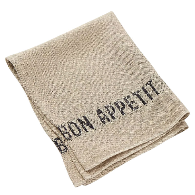 Stoffserviette // Tischset "Bon Appetit" - Lin Noir