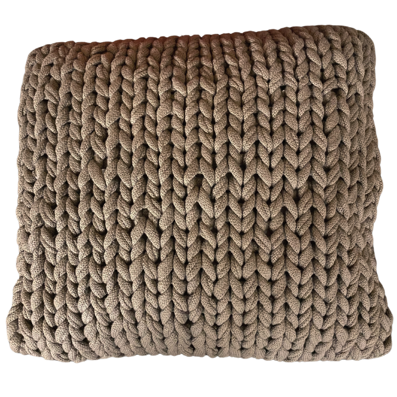 Strickkissenhülle 45x45cm - Schlamm