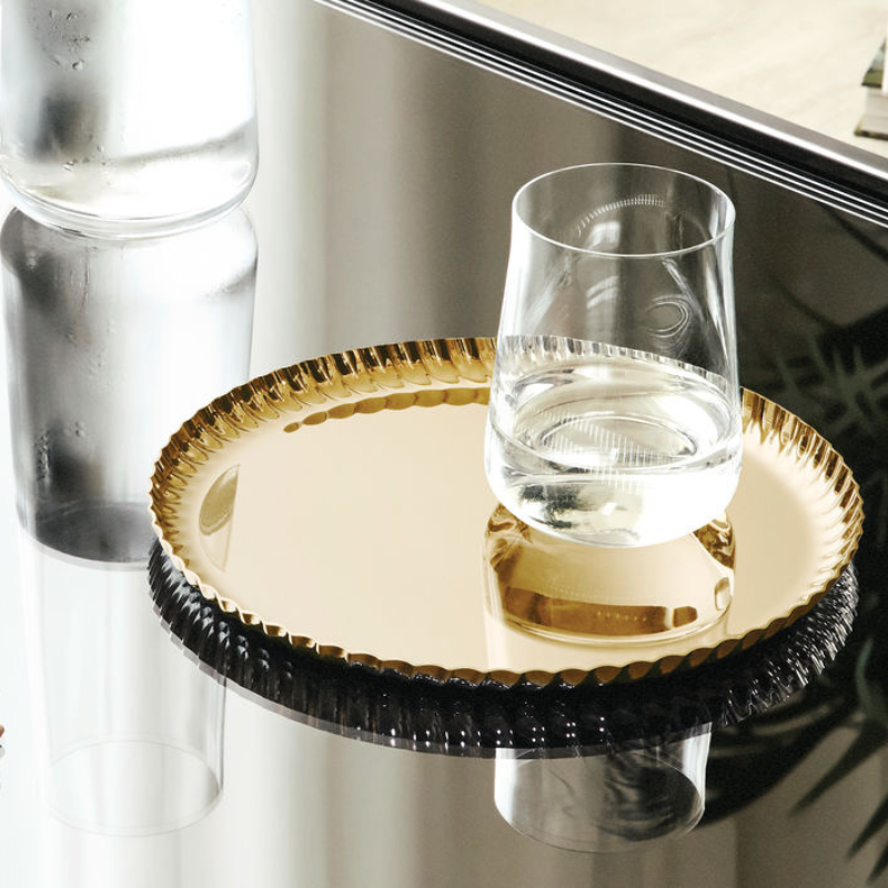 Tablett "Pleats" Ø23cm - Gold