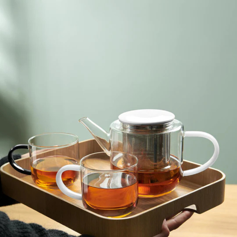 Teekanne aus Glas - White