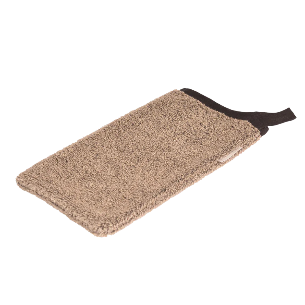 Waschhandschuh "Gilis" - Schwarz/Natur