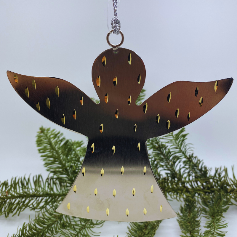 Weihnachtsanhänger aus Metall – Engel
