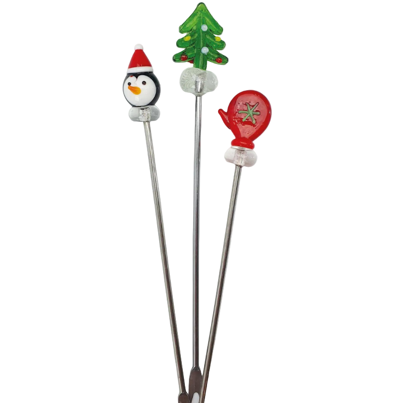 Weihnachtspicker zum aufpicken von Snacks, Handschuh, Weihnachtsbaum, Kranz, Pinguin