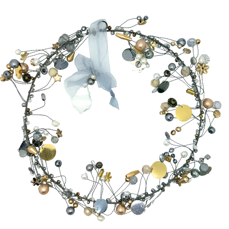 Weihnachtsschmuck "Perlenkranz Draht" - Silber