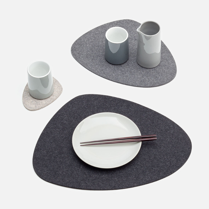 Wollfilz-Tischset "Stone" 3mm - Petrol