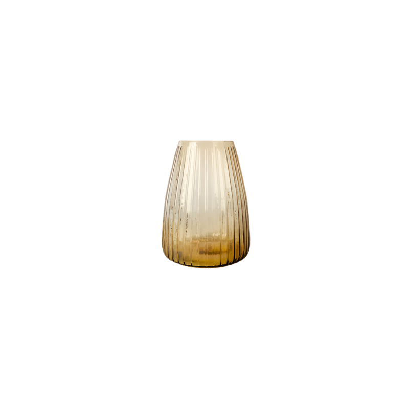 XLBOOM DIM Stripe Vase - mittel bernstein