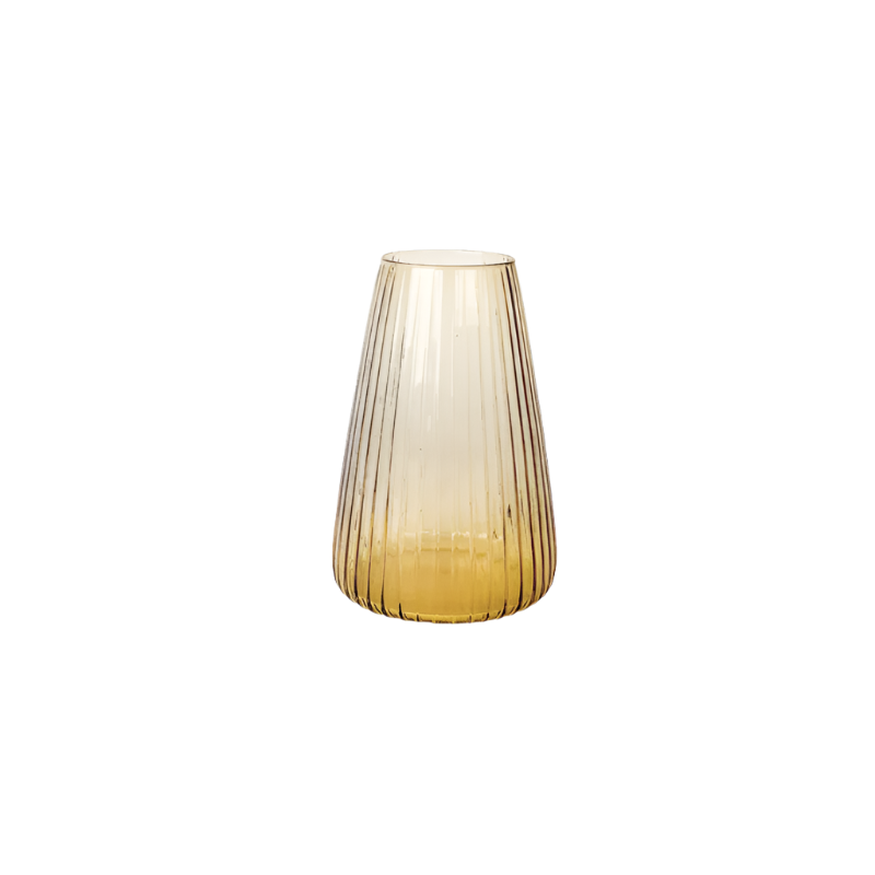 XLBOOM DIM Stripe Vase - groß bernstein