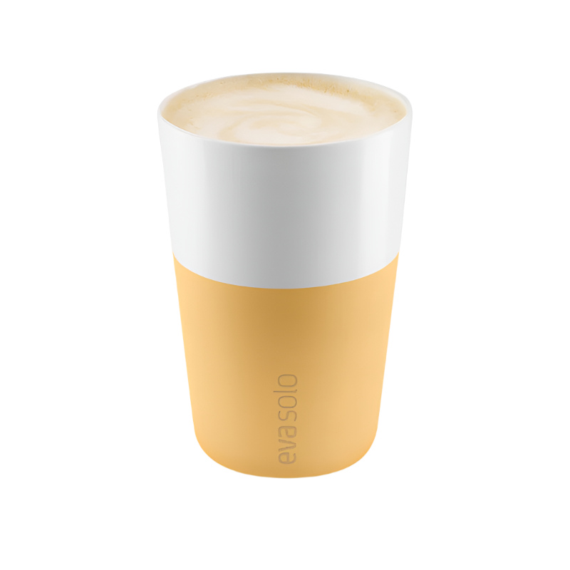 eva trio Café Latte-Becher aus Porzellan in Golden Sand