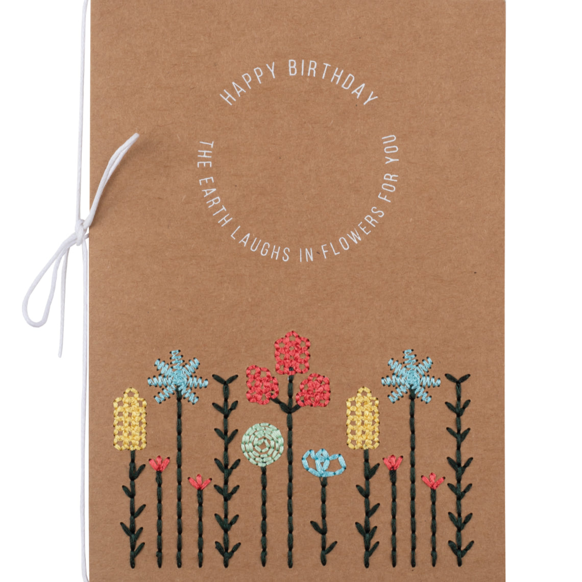 Gestickte Karte "Happy Birthday"