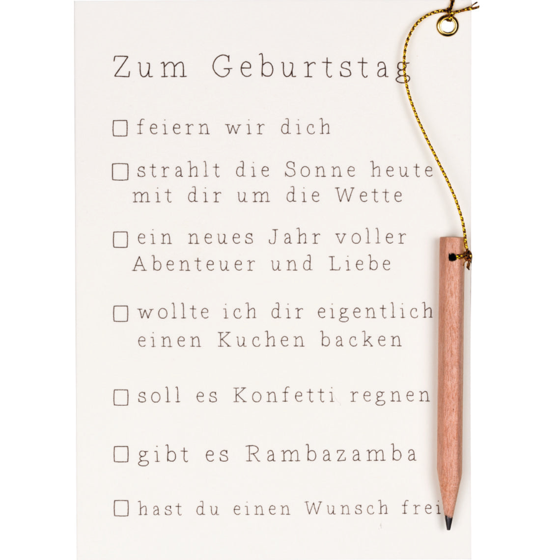 Ankreuzkarte "Zum Geburtstag"