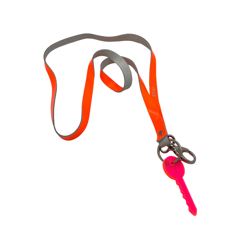 Schlüsselanhänger "The Key-long" - Neon Orange/Pink