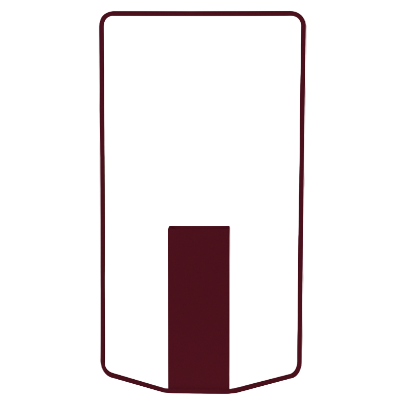 Rechteckige Vase "Itac" - Schwarzkirsche