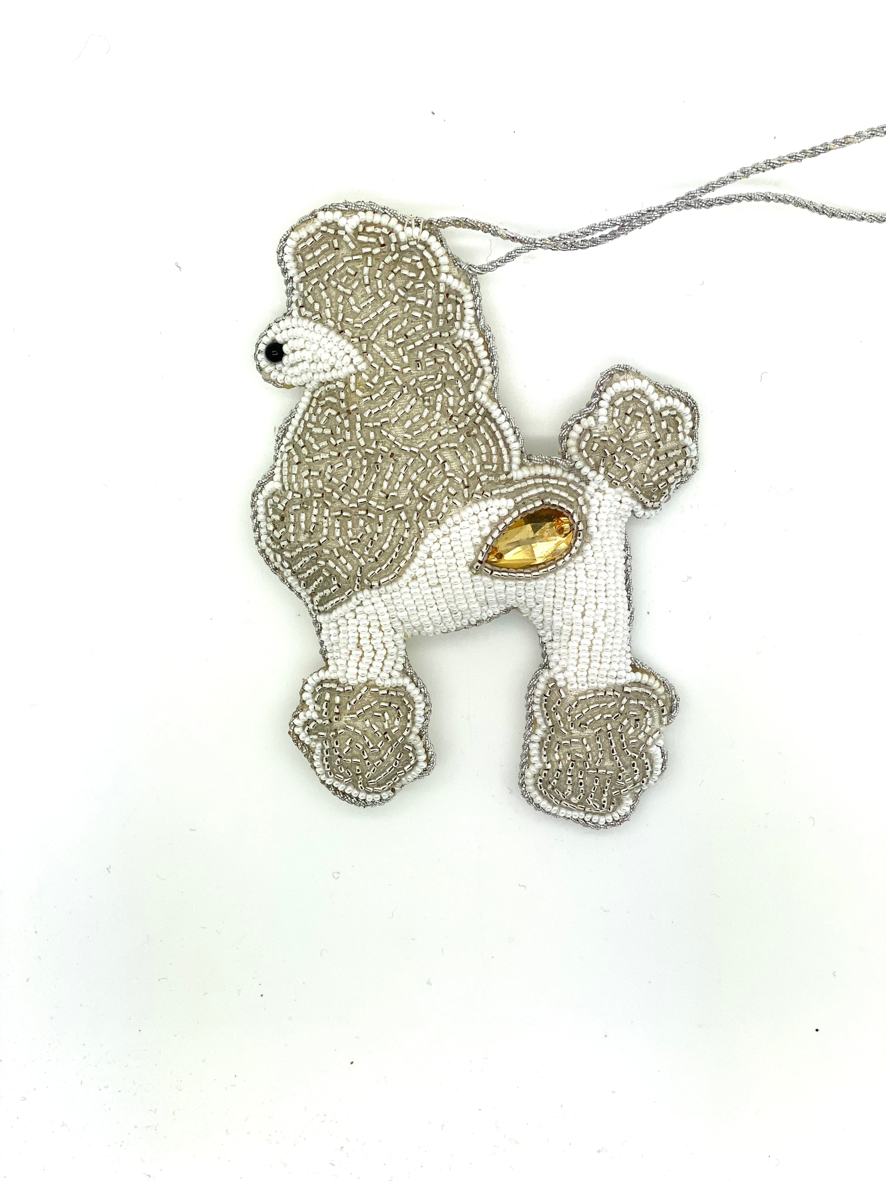 Weihnachtsschmuck "weißer Königspudel"