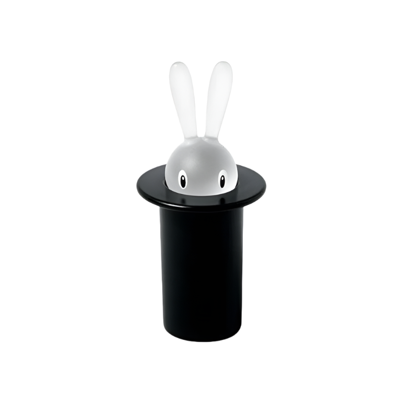 Cotto Wohnen Alessi Magic Bunny Zahnstocherhalter Schwarz vor weißem Hintergrund