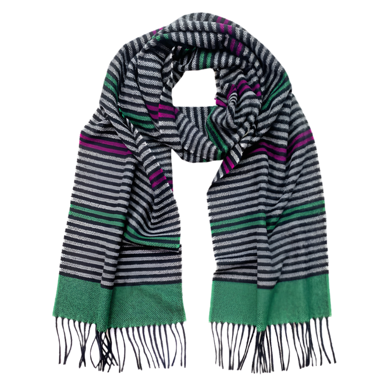 Wollschal "Nino" Farbe schwarz fuchsia