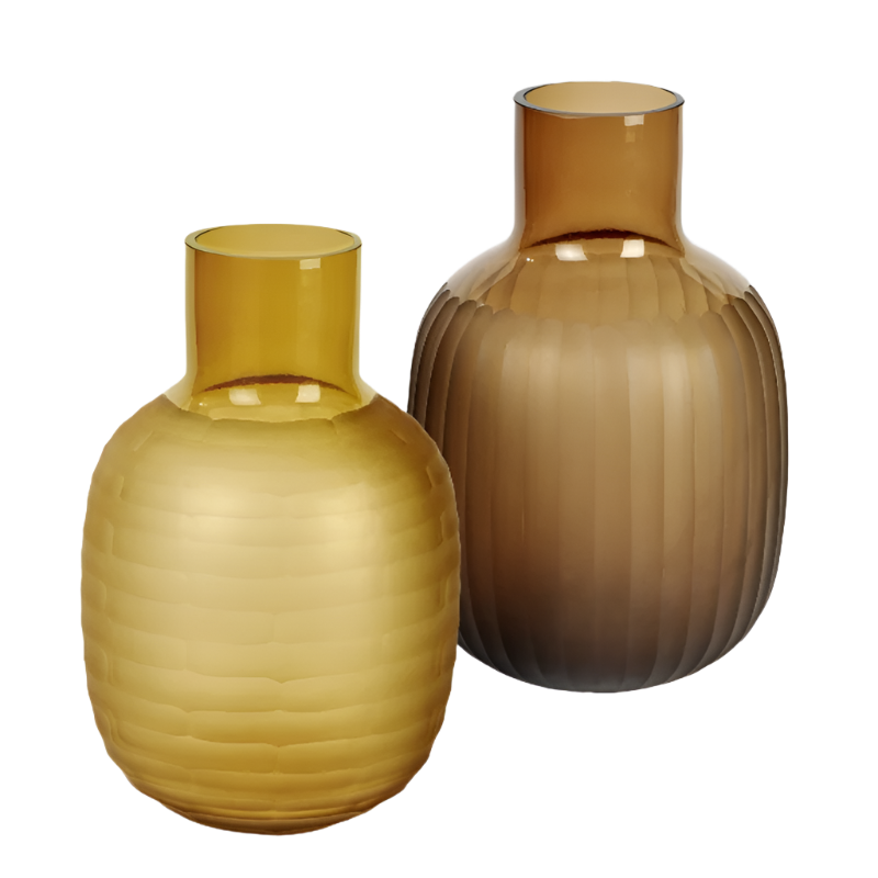 Lambert Bronzino Glas Vase Honig & Nougat