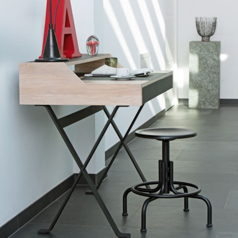 Cotto Wohnen Lambert Industrie Hocker niedrig schwarz