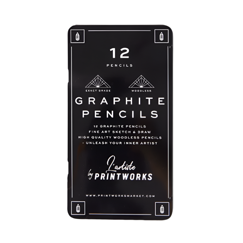 Printworks Graphitstifte 12er Set, Härtegräde, Graphit, Dfp Design