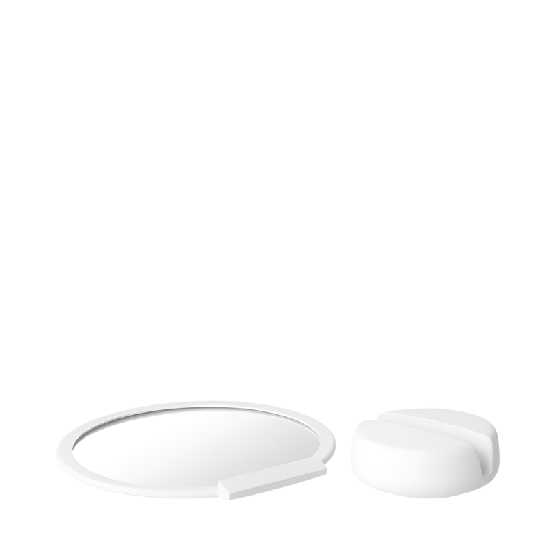 blomus Kosmetikspiegel SONO in der Farbe weiss als Badaccessoire in zwei teile gebaut