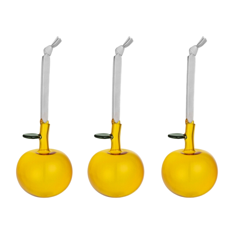 iittala Weihnachtskugel Glasapfel Gelb