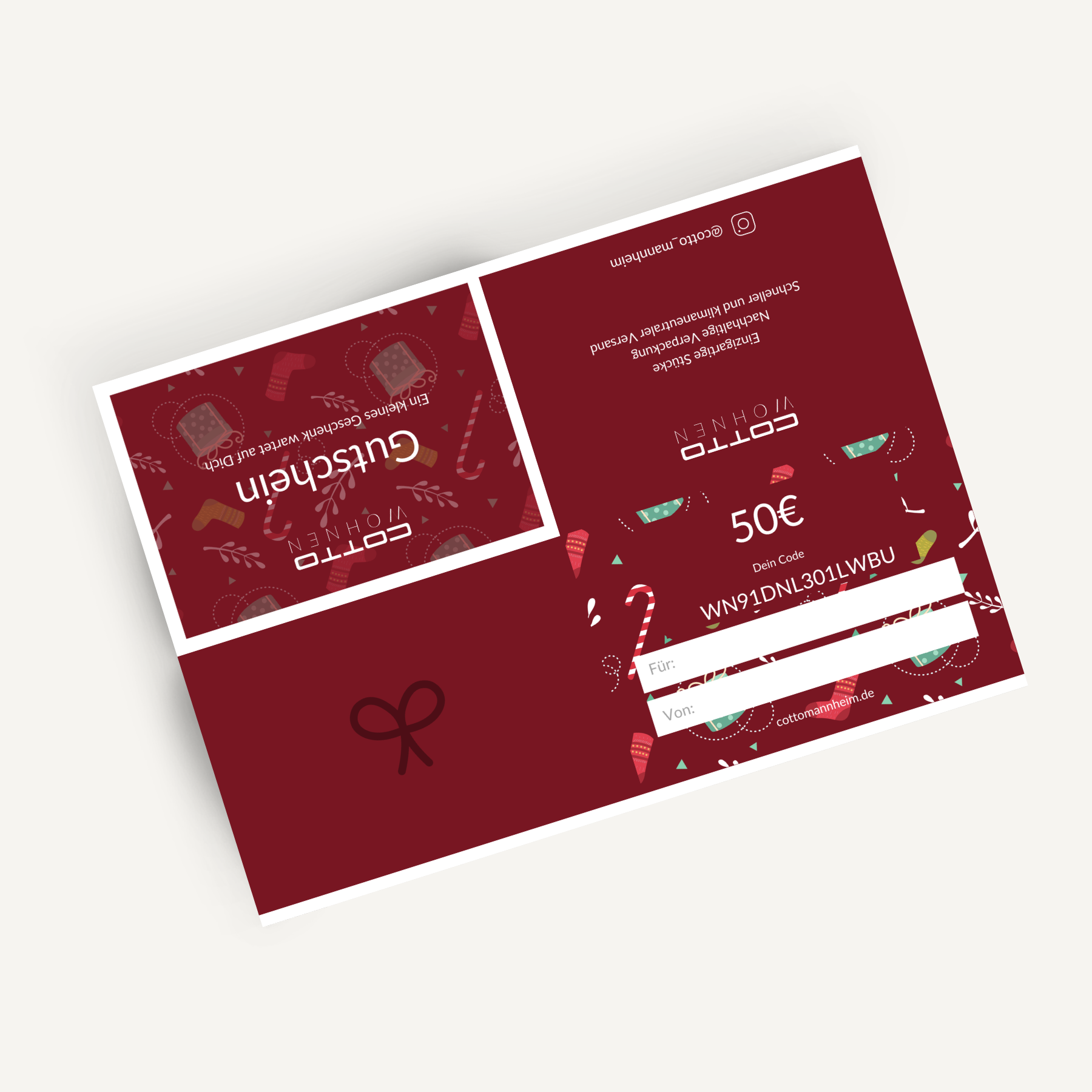 Gutschein zum Ausdrucken oder Versenden (Weihnachten)