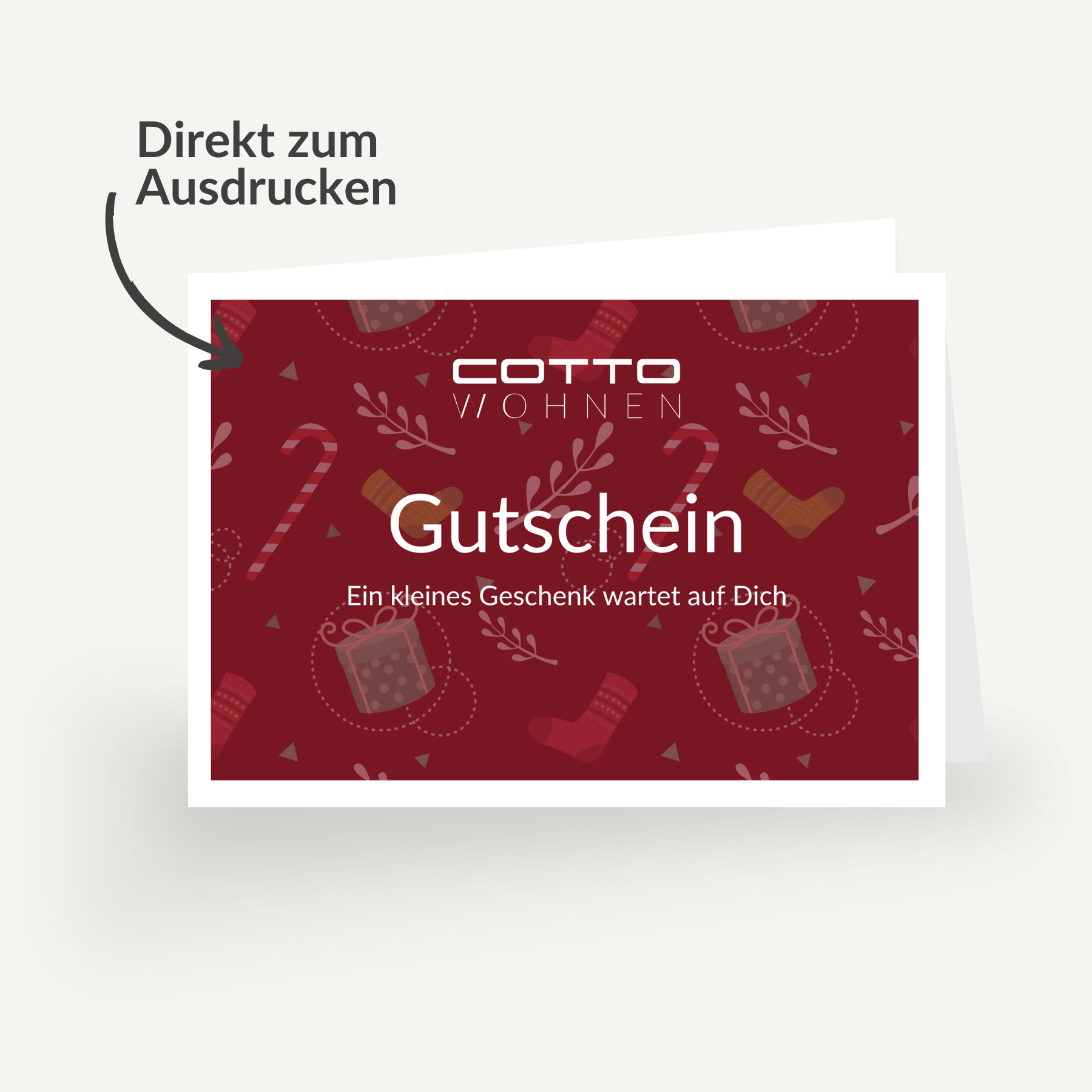 Gutschein zum Ausdrucken oder Versenden (Weihnachten)