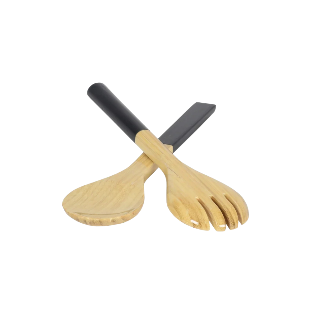 albert L. Bambus-Salatbesteck 27,5 cm in Schwarz