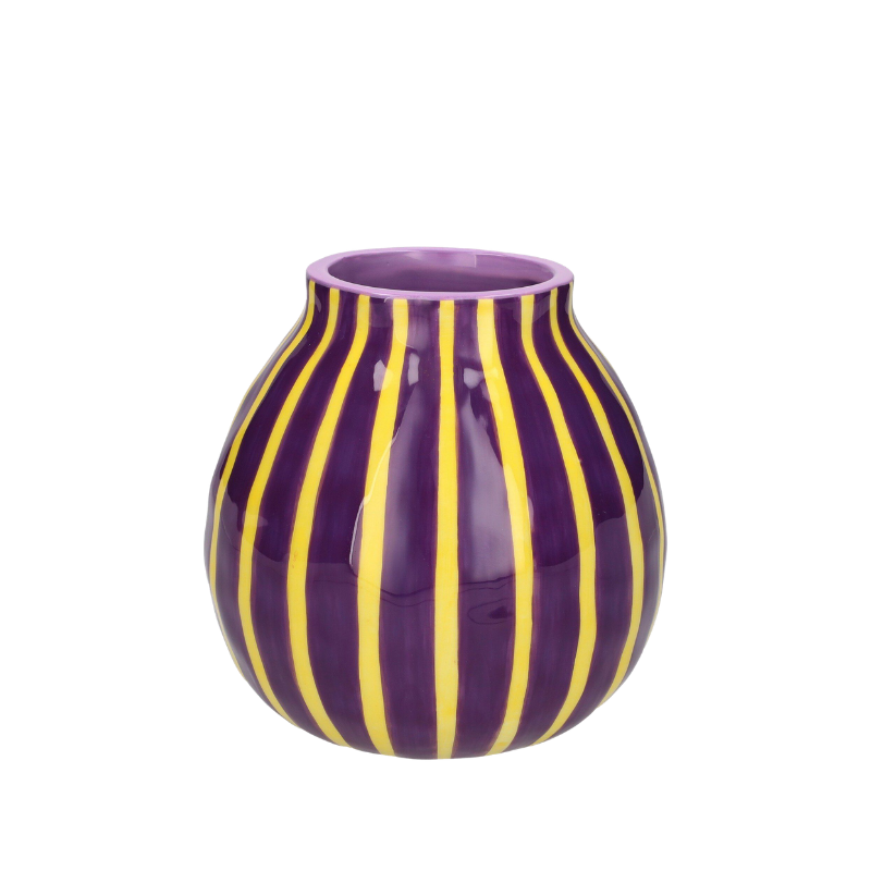 Deko Vase "Artisan" -  Violett/Gelb