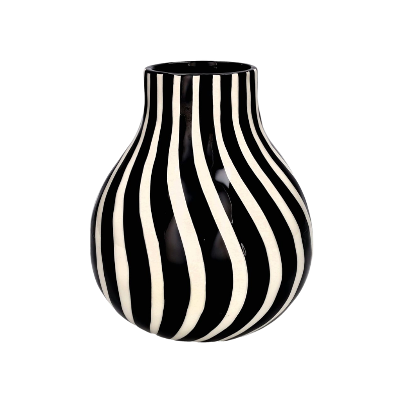 Deko Vase "Artisan" - Schwarz/Weiss