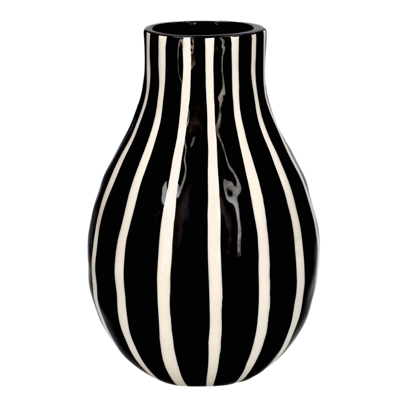 Deko Vase "Artisan" L - Schwarz/Weiss