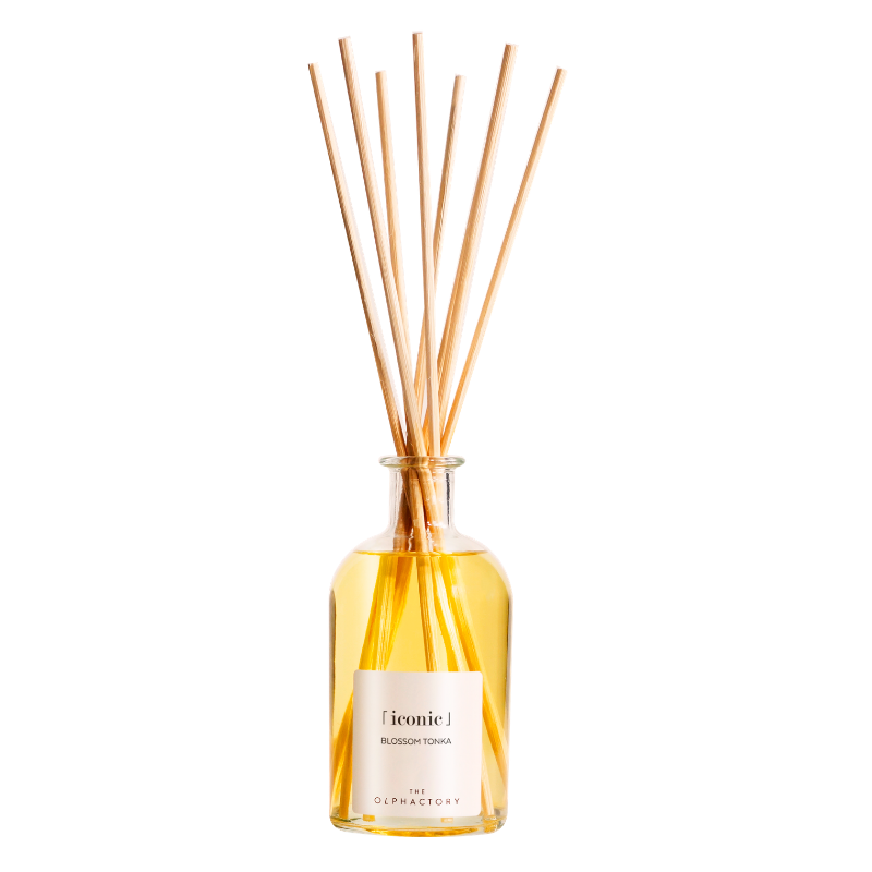 Diffuser "ICONIC" Blossom Tonka von The Olphactory im Glasflakon – 250 ml, floraler Duft mit Tonkabohne, ohne offene Flamme
