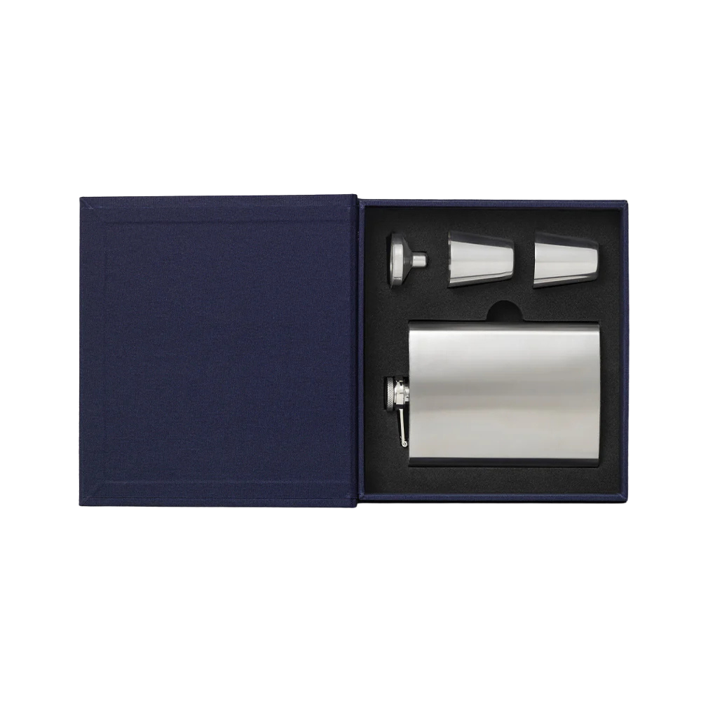 PRINTWORKS Flachmann Set Hip Flask Verpackungsbox geöffnet