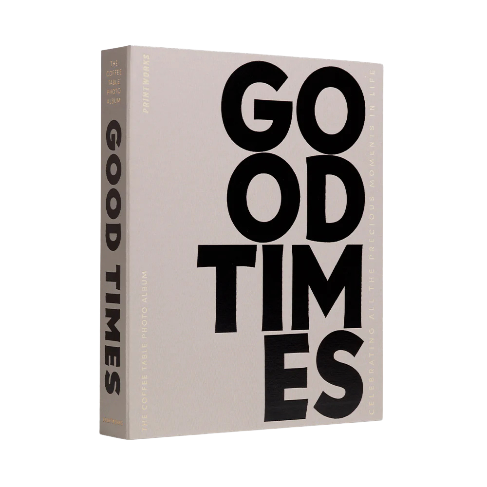 PRINTWORKS Fotoalbum Good Times grauer Leineneinband