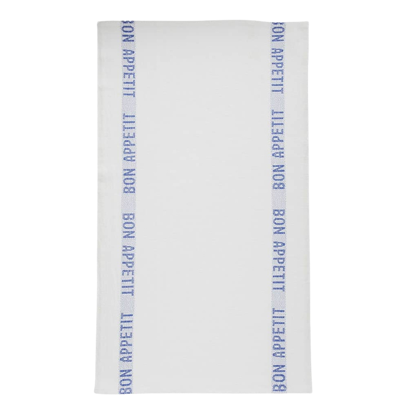 Geschirrtuch aus Leinen"Bon Appetit" - White Blue