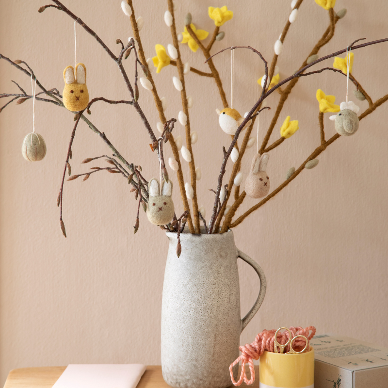 Mini Filzanhänger Häschen 3er Set Tonfarben