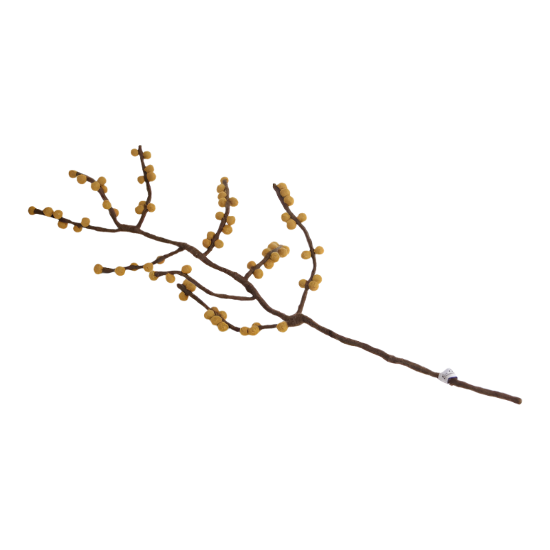 Filz Zweig mit gelben Beeren